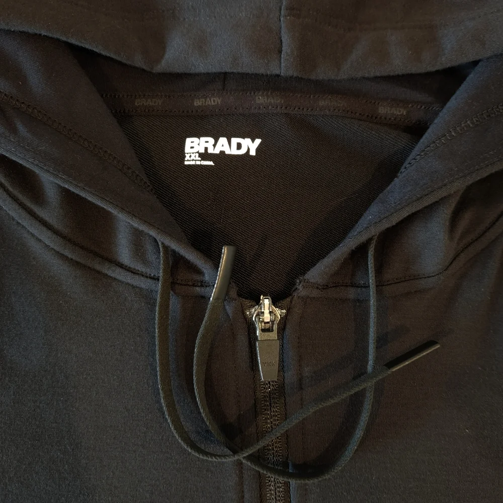 NWT Brady Brand Train Full Zip Hoodie Mens XXL Jacket Micro Modal Black
